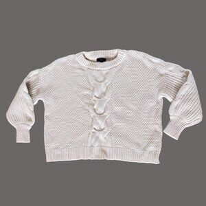 J Crew Womens Fisherman Sweater Chunky Cable Knit Wool Blend Small Coastal Relax